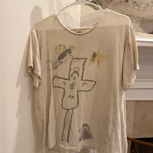 Graphic Tee with Cross and Angel Design by magnolia pearl